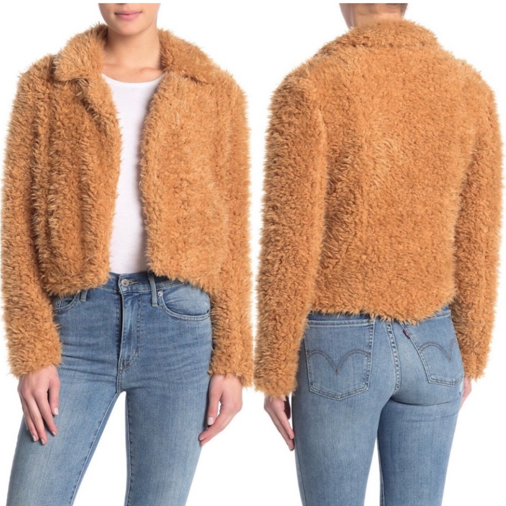 BLANK NYC Tan Teddy Coat Size M‎ NWT